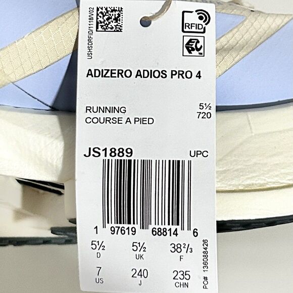 Adidas Wmns Adizero Adios Pro 4 “Warm Vanilla Onix” Women Size 7 Running Shoes - Picture 9 of 9